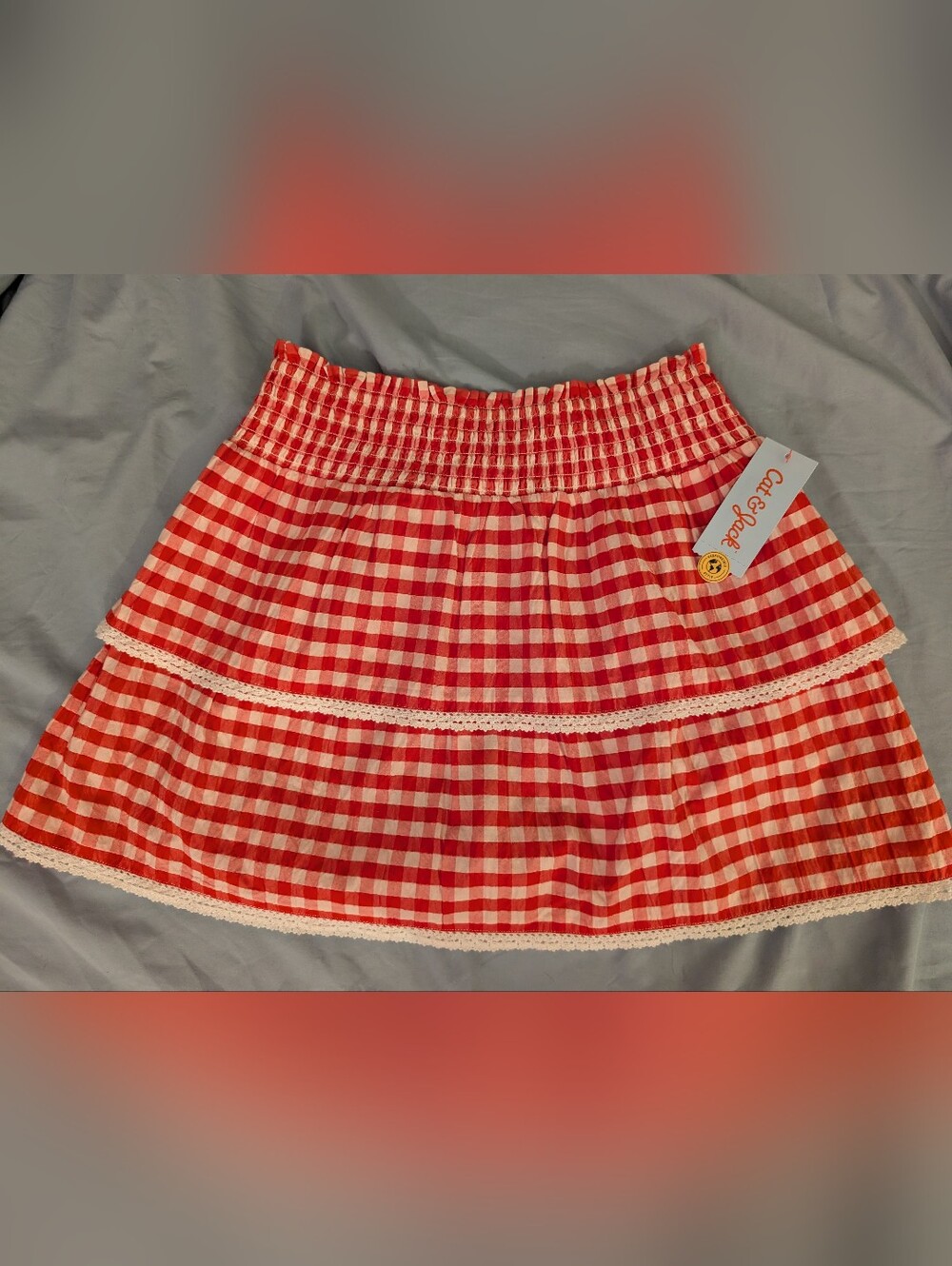 Cat & Jack Red Gingham Check Skirt